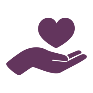 Unser Logo für Zukunftsgeber: Eine Hand mit Herz.