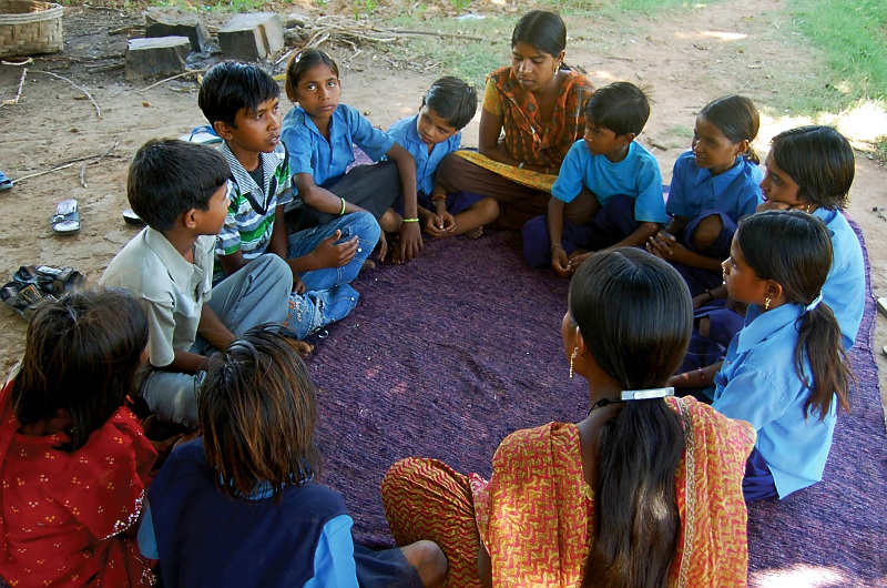 Einsatz gegen Kinderhandel, Indien: Kinderschutz-Klub an einer Schule